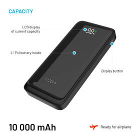 Powerbank FIXED Zen2 10 s LCD displejom, PD 20W, 10000 mAh čierny

 obrázok produktu 3 z 9