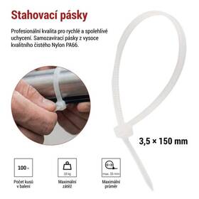 Sťahovacie pásky EMOS 150×3,5MM, 100KS biele

 obrázok produktu 4 z 6