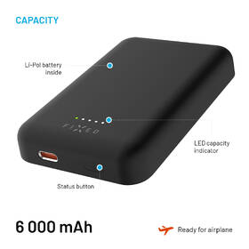 Powerbank FIXED MagZen s bezdrôtovým nabíjaním a podporou Magsafe, 6 000 mAh čierny

 obrázok produktu 4 z 7