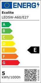 LED žiarovka ECOLITE 5W A60/E27 

 obrázok produktu 1 z 1