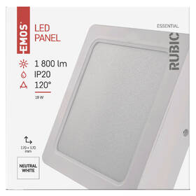 LED stropné svietidlo EMOS Rubic, štvorec, 18W, neutrálna biela biele

 obrázok produktu 2 z 2