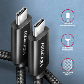 Kábel Axagon NewGEN+ kábel USB-C/USB-C, 1m, PD 240W, 8K HD, pletený čierny

 obrázok produktu 2 z 7