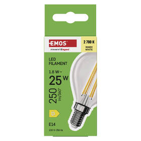 LED žiarovka EMOS Filament Mini Globe, 1,8 W, E14, teplá biela 

 obrázok produktu 4 z 7