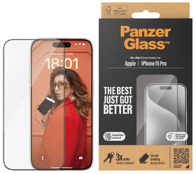 Tvrdené sklo PanzerGlass Ultra-Wide Fit na Apple iPhone 15 Pro s instalačním rámečkem 

 obrázok produktu 2 z 3