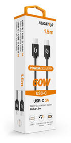 Kábel Aligator Power 65W, USB-C/USB-C, 3A, 1,5m čierny

 obrázok produktu 1 z 1