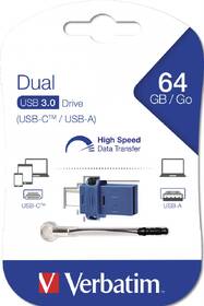USB flashdisk Verbatim Dual Drive 64GB USB 3.2/USB-C čierny/modrý

 obrázok produktu 3 z 3