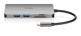 USB Hub D-Link USB-C/HDMI, 3x USB 3.0, RJ45, USB-C, SD, Micro SD 

 obrázok produktu 2 z 5