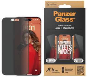 Tvrdené sklo PanzerGlass Privacy na Apple iPhone 15 Pro s instalačním rámečkem 

 obrázok produktu 2 z 3