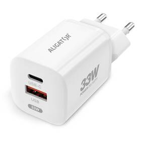Nabíjačka do siete Aligator Power Delivery 33W, USB-C + USB-A + USB-C kábel biela

 obrázok produktu 1 z 2