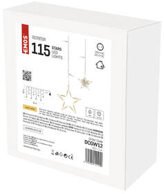 Vianočné osvetlenie EMOS 115 LED záves – hviezdy, 185 × 105 cm, vnútorné, teplá biela 

 obrázok produktu 5 z 5