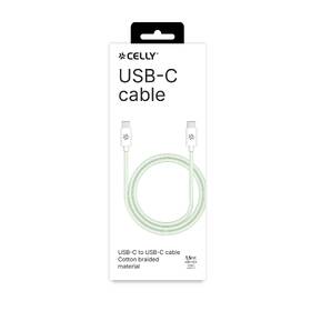 Kábel Celly USB-C/USB-C, opletený (bavlnený), 60 W, 1,5 m zelený

 obrázok produktu 2 z 2