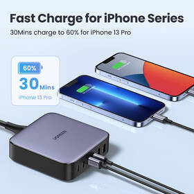 Nabíjačka do siete UGREEN 2x USB, 4x USB-C, 200W, Gan sivá

 obrázok produktu 5 z 9