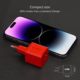 Nabíjačka do siete SBS NanoTube USB-C, GaN, 20 W, PD červená

 obrázok produktu 3 z 6