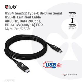 Kábel Club3D USB-C, 2m čierny

 obrázok produktu 3 z 3