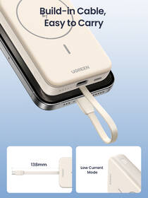 Powerbank UGREEN 10000mAh Mini Magnetic Wireless 20W béžový

 obrázok produktu 5 z 7