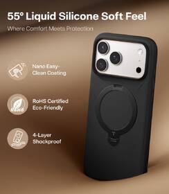 Kryt na mobil Torras Ostand Q3 Silicone na Apple iPhone 17 Pro čierny

 obrázok produktu 4 z 6