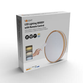 LED stropné svietidlo Solight Woody, 48W, s diaľkovým ovládačom, 3360lm, 38cm, stmievanie, studená/neutrálna/teplá biela biele/hnedé

 obrázok produktu 5 z 9