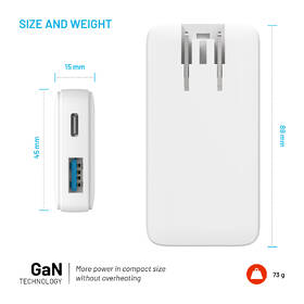 Cestovný adaptér FIXED Slim Traveller, USB-C a USB 65W biely

 obrázok produktu 4 z 7