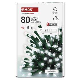 LED reťaz EMOS 80LED reťaz , 8 m, vonkajšia aj vnútorná, studená biela, programy, časovač 

 obrázok produktu 3 z 8