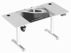 Herný stôl ULTRADESK LEVEL V2 WHITE, 140×68cm, 72-117cm, XXL mouse pad biely

 obrázok produktu 8 z 14