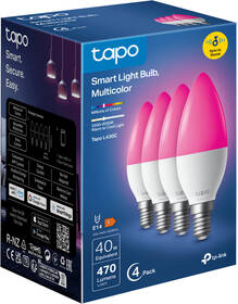 Inteligentná žiarovka TP-Link Tapo L430C Smart Wi-Fi, E14, 4,8 W, viacfarebná, 4 ks 

 obrázok produktu 2 z 5