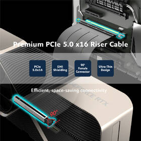 Kábel AKASA RISER BLACK x3 Mark V, PCIe 5.0 x16 Riser Cable 128 GB/s čierny

 obrázok produktu 1 z 4