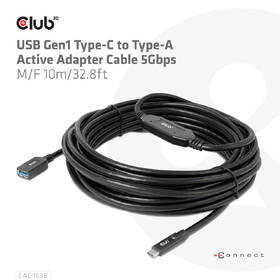 Kábel Club3D USB-C/USB-A, 10m čierny

 obrázok produktu 4 z 4
