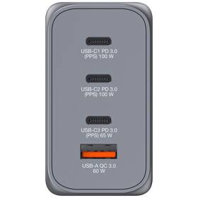 Cestovný adaptér Verbatim GNC-200 GaN, 200W, 3x USB-C PD, 1x USB QC sivý

 obrázok produktu 1 z 4