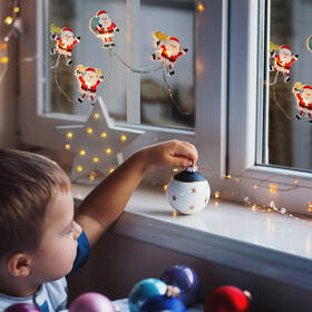 Vianočné osvetlenie Solight okenná reťaz - Santa, 6x LED, prísavná, 120cm, 2x AA 

 obrázok produktu 8 z 8