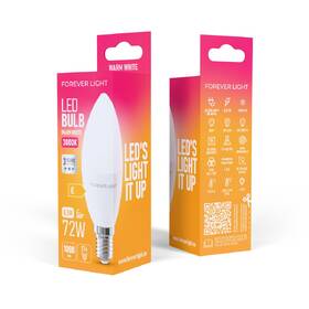 LED žiarovka Forever E14, sviečka, 8,5W teplá biela 

 obrázok produktu 2 z 2