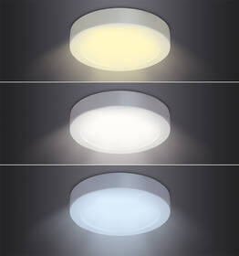 LED stropné svietidlo Solight CCT, prisadené, 18W, 1530lm, 3000K-6000K, okrúhle biele

 obrázok produktu 3 z 6