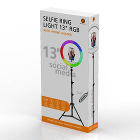 Kruhové svetlo Powerton 13" RGB LED, stativ čierne

 obrázok produktu 6 z 8