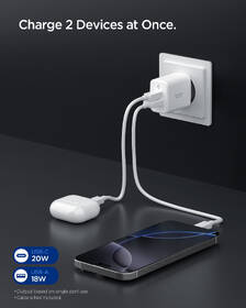Nabíjačka do siete Spigen Essential 20W 1xUSB-C/1xUSB-A biela

 obrázok produktu 4 z 8