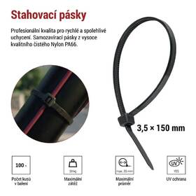 Sťahovacie pásky EMOS 150×3,5MM, 100KS čierne

 obrázok produktu 6 z 8