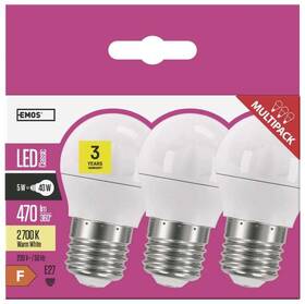 LED žiarovka EMOS Classic Mini Globe 6W E27 teplá bílá, 3 ks 

 obrázok produktu 1 z 4