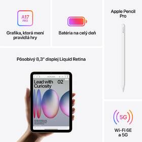Tablet Apple iPad mini (2024) Wi-Fi + Cellular 128 GB - kozmicky sivý 

 obrázok produktu 6 z 9