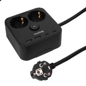 Kábel predlžovací Huslog 15W 2xzásuvka, 2xUSB-C, 2xUSB, 1x držiak na telefón čierny

 obrázok produktu 8 z 9