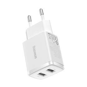 Nabíjačka do siete Baseus 2U 10,5W, 2x USB biela

 obrázok produktu 2 z 9