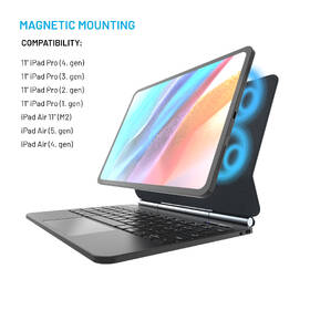 Puzdro s klávesnicou na tablet FIXED Typee na Apple iPad Pro 11" (2018-2022)/iPad Air 11" (2020/2022/2025)/ iPad Air M2/M3 CZ čierne

 obrázok produktu 2 z 12