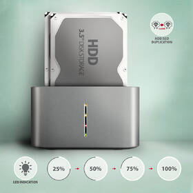 Dokovacia stanica Axagon SuperSpeed USB DUAL 2.5"/3.5" HDD/SSD dock sivá

 obrázok produktu 3 z 5