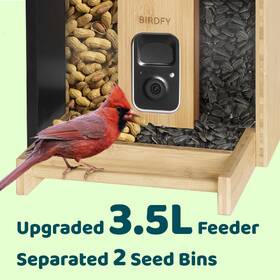 Vtáčie krmítko Birdfy Bamboo s kamerou a solárnym panelom (AI predplatné) 

 obrázok produktu 4 z 7