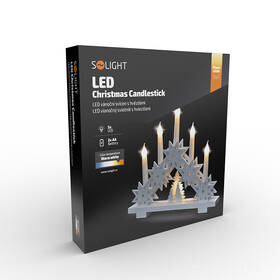 LED dekorácie Solight svietnik s hviezdami, 30cm, 5x LED, 2x AA 

 obrázok produktu 7 z 7