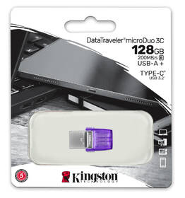 USB flashdisk Kingston DataTraveler microDuo 3C 128GB fialový

 obrázok produktu 2 z 5