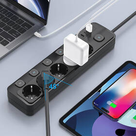 Kábel predlžovací Viking 5× zásuvka, 1× USB, 2× USB-C, 1,5m čierny

 obrázok produktu 2 z 5