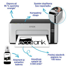 Tlačiareň atramentová Epson EcoTank M1120 čierna/biela

 obrázok produktu 3 z 8