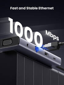 Dokovacia stanica UGREEN USB-C/3×USB, SD, VGA, 3,5mm Jack, RJ45, HDMI sivá

 obrázok produktu 5 z 7