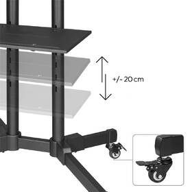 Stojan pre TV Hama Trolley, pojazdný, pre uhlopriečky 32"-70", nosnosť 40 kg čierny

 obrázok produktu 7 z 12