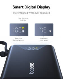 Powerbank Baseus PicoGo 10000mAh 45W s digitálnym displejom a káblom USB-C čierny

 obrázok produktu 7 z 10