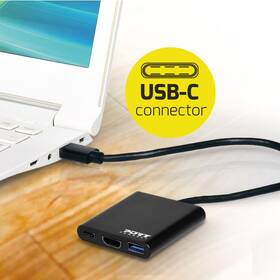 USB Hub PORT CONNECT USB-C/HDMI, USB 3.0, USB-C 60W čierny

 obrázok produktu 4 z 6