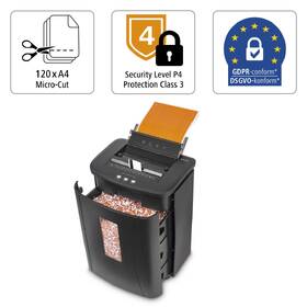 Skartovač Hama Premium AutoM120, micro rez, podávač, 120 listov, stupeň utajenia P-4 

 obrázok produktu 7 z 12